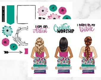 Journalisation biblique imprimable | Creative Worship Girl, Bible Journal, Illustrated Bible Girl, Bible Journaling Supplies, Hand Lettered PDF