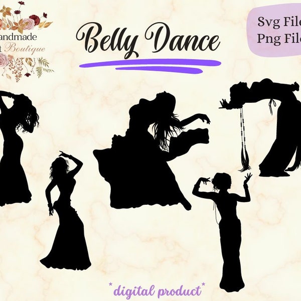 Belly dancer, dancing oriental dance (SVG and PNG)