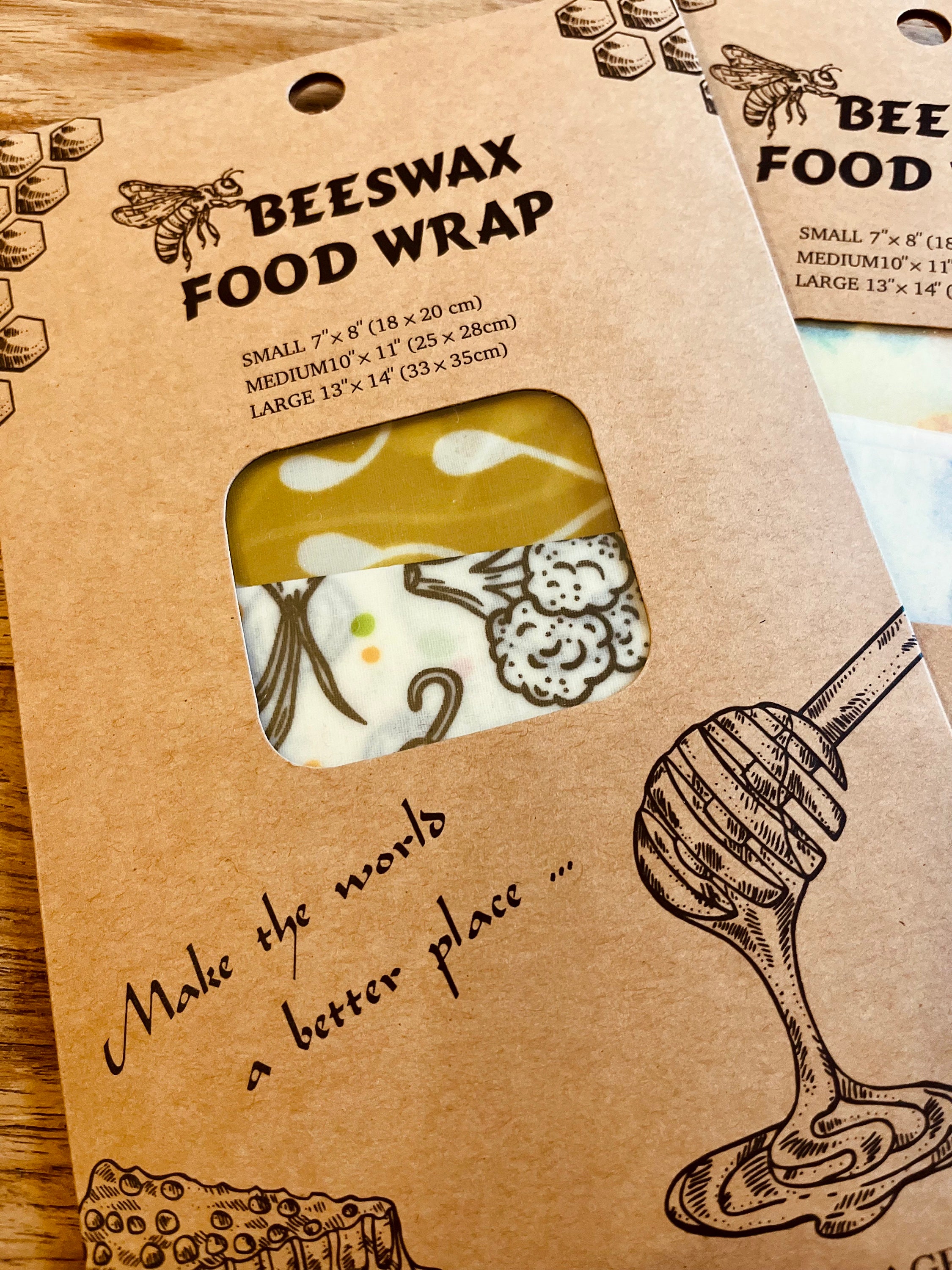 6 Beeswax Food Wrap, Beeswax Sandwich Wrap, Reusable Food Wrap