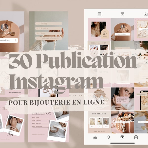 Instagram templates bijoux | 30 Modèles Instagram pour Sublimer Vos Bijoux en ligne | Publications instagram bijoux