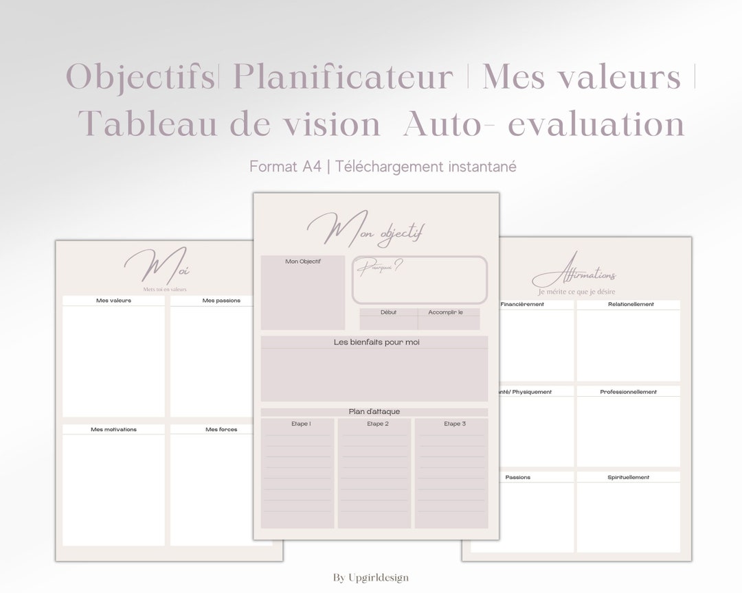 Basic Objective Planner Objectives| Planner | My Values | Vision Board | Bucket List | Your ...