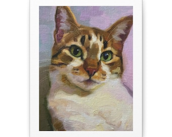 Fine Art Calico Cat Print on Stretched Canvas*Ready to Hang Calico Cat Wall Art*Print of a Calico Cat Oil Painting*