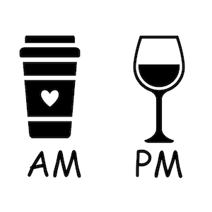 AM PM café vino Svg,Png
