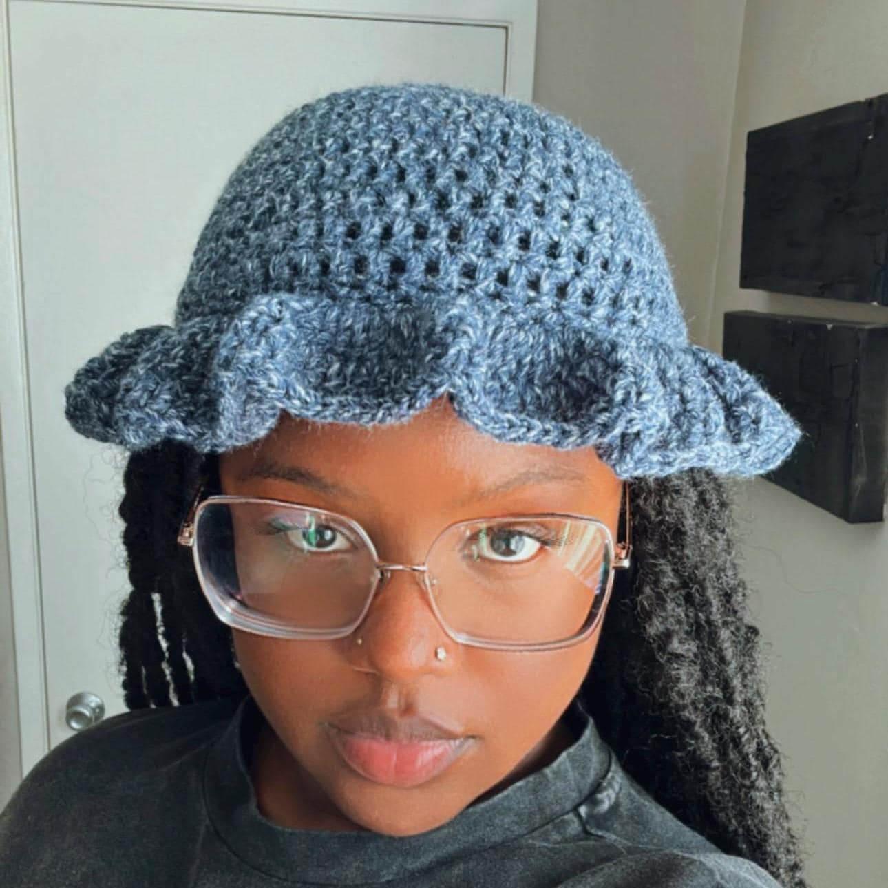 Solid Color Crochet Bucket Hat Crochet Ruffled Hat|handmade