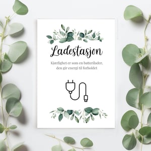 Ladestasjon &#39;EUKALYPTUS&#39; | Opplading | Mobil Påfyll | Mal | Giftemål | Bryllup | Bryllupsplanlegger | Bryllupstips | Bryllupshjelpen
