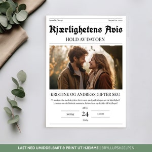 Bryllupsavis | Hold Av Datoen | Invitasjon | Magasin | Blad | Mal | Giftemål | Bryllup | Bryllupsplanlegger | Bryllupstips | Bryllupshjelpen