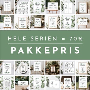 Pakkepris HELE SERIEN | Få 27 i 1 | &#39;EUKALYPTUS&#39; | Alt Til Bryllupet | Budsjettvennlig Maler | Estetisk Bryllup | Bryllupshjelpen