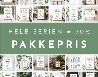 Pakkepris HELE SERIEN | Få 27 i 1 | 'EUKALYPTUS' | Alt Til Bryllupet | Budsjettvennlig Maler | Estetisk Bryllup | Bryllupshjelpen