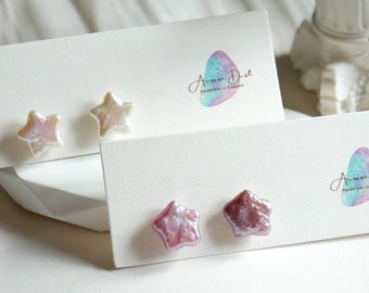 Star Shape Freshwater Pearl Stud Earrings, Star Pearl Stud Earrings, Real Pearl Earrings for Xmas, Baroque Pearl Earrings, Wedding Earrings