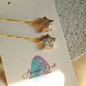 Star Pearl Ear Threader: Baroque Freshwater Pearl, Gold Vermeil