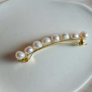 Real Baroque Freshwater Pearls Hair Barrettes, 18K Gold Plated Natural Pearl Hair Barrettes, Irregular Pearl Hair Clips, Gift for her image 5