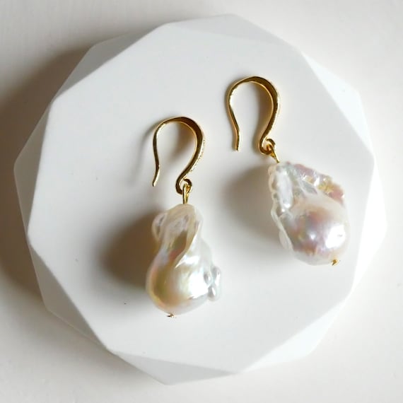 Pearl fish hook earrings discount