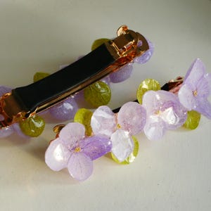 Dried Hydrangea Flower Hair Barrette, Real Floral Resin Hairclip, Real Flower Resin Hair Clip, Pressed Hydrangea Hair Piece, Bridal Barrette