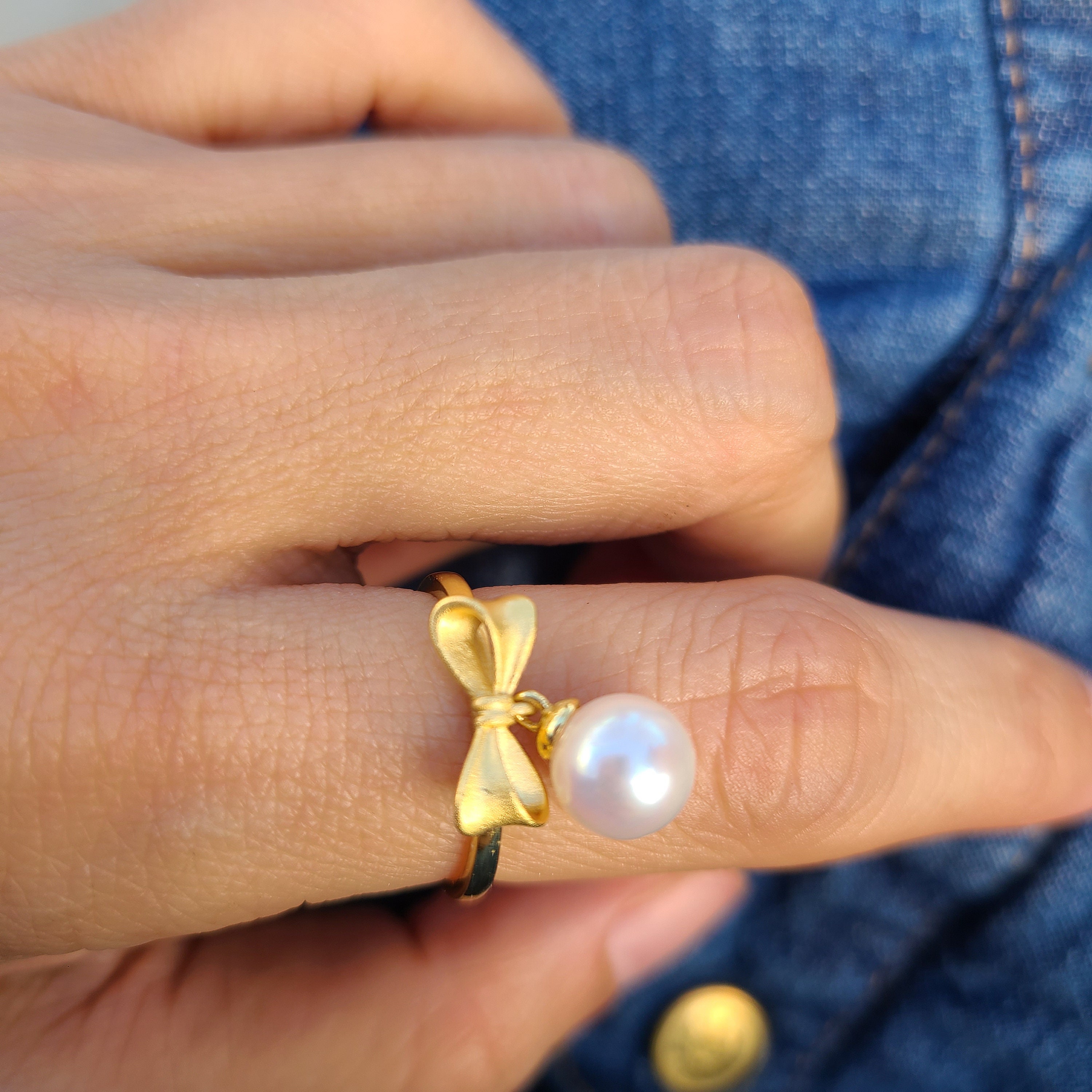 指輪・リング wing bling 14k chewers ribbon natural freshwater pearl ring 指輪・リング wing bling 14k chewers ribbon natural