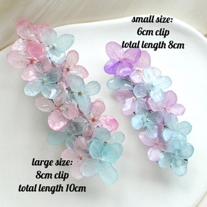 Dried Hydrangea Flower Hair Clip, Floral Hairclip, Real Flower Resin Hair Clip, Hair Piece, Hair Barrette, Pressed Flower Hair Accessory