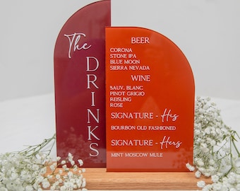 Acrylic Wedding Sign - Bar Signs | DFA1 | Double Half Arch