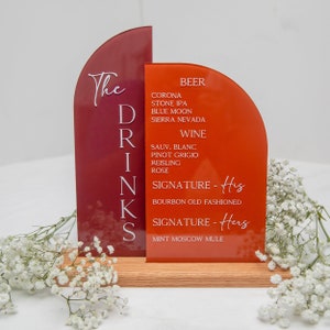 Acrylic Wedding Sign - Bar Signs | DFA1 | Double Half Arch