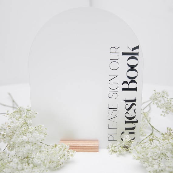 Acrylic Wedding Sign Guest Book A1 Arch Etsy