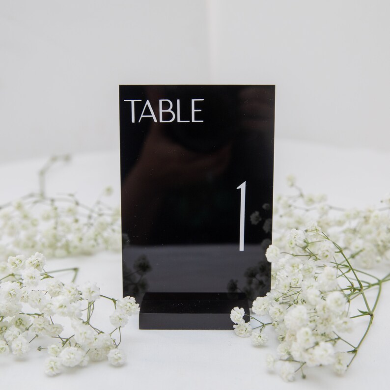 Acrylic Wedding Table Numbers V2 Vertical Etsy