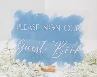 Acrylic Wedding Sign - Guest Book | H1 | Horizontal