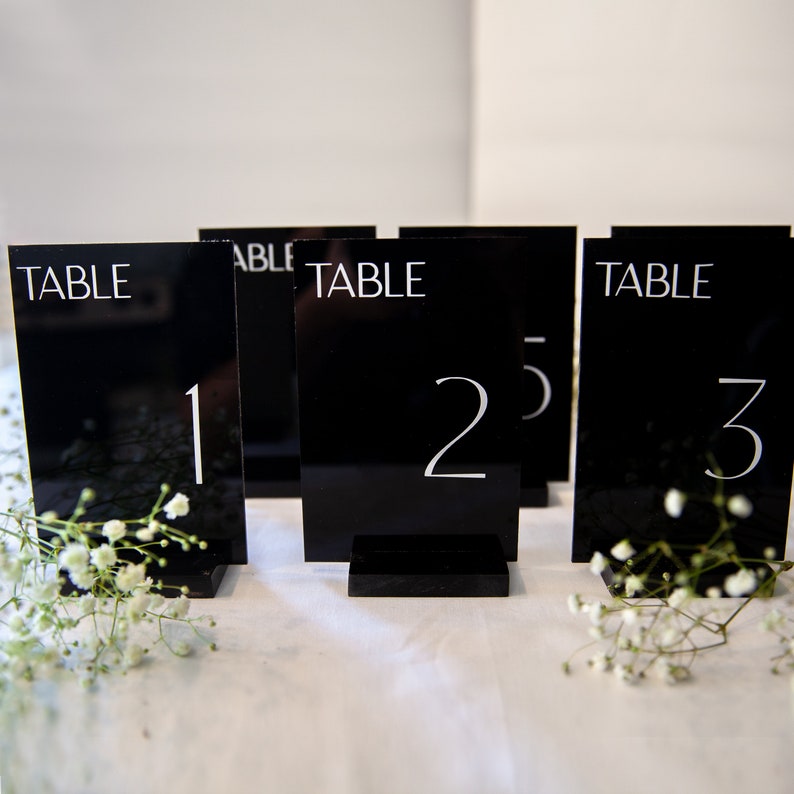 Acrylic Wedding Table Numbers V2 Vertical Etsy
