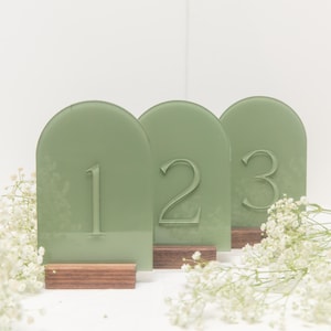 Acrylic Wedding Table Numbers | A4 | Arch | 3D Matte Numbers