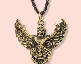 Buddha Talisman Powerful Garuda Bird Pendant Necklace | Thai Amulet Protection Lucky Magic Pendant | Garuda with Wings Stretched Out Pendant