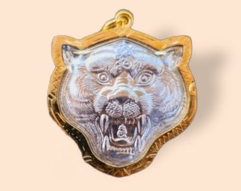 Bouddhiste Amulette LP Pern Tiger Monk Puissante Protection | Amulette Lp Pern | Pendentif talisman tête de tigre | Thai Bouddha Amulette Tigre Moine