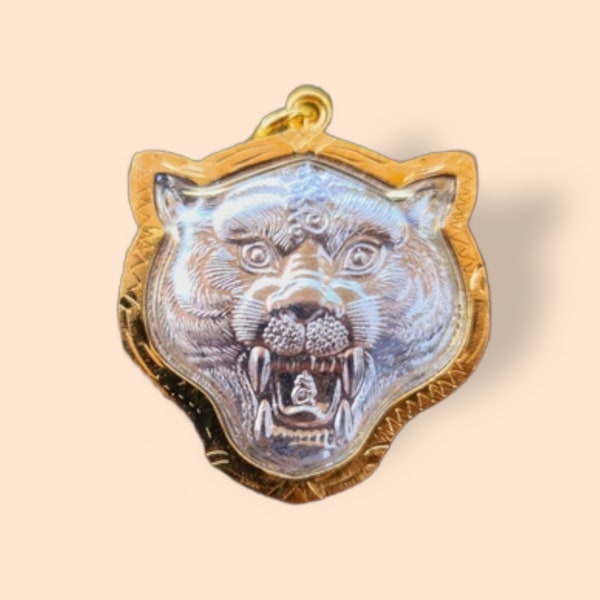 Buddhist Amulet LP Pern Tiger Monk Powerful Protection | Lp Pern Amulet | Tiger Head Talisman Pendant | Thai Buddha Amulet Tiger Monk