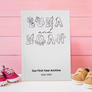 Album fotografico per neonati, album dei ricordi personalizzato per il primo anno, album per neonati con nome personalizzato, regalo ricordo importante per neonati e genitori, regalo per neonati