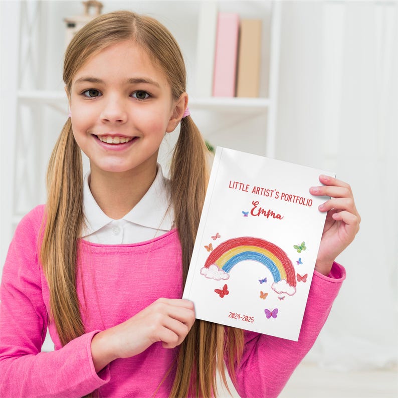 Unique keepsake gift featuring a custom collection of child artwork in book form. Turn your child's creativity into a lasting treasure! This personalized art book transforms your little one’s drawings into a professionally printed storybook, capturing their imagination forever. Perfect for all ages, from toddlers to teens.