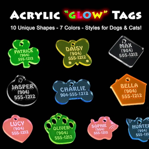 Custom Acrylic Pet ID Tags Etsy