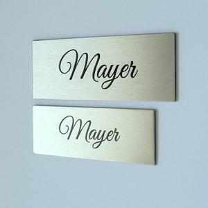 Stainless steel mailbox sign, door sign, bell sign, name plate, trophy sign, with YOUR text, stable, self-adhesive, 8 sizes image 3