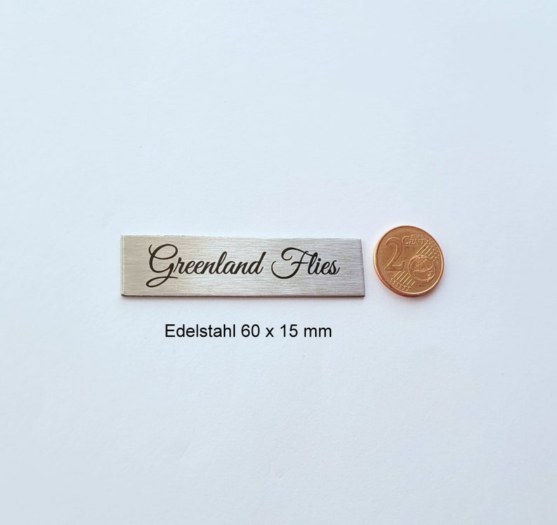 Edelstahl Briefkastenschild, Türschild, Klingelschild, Namensschild, Pokalschild, mit IHREM Text, stabil, selbstklebend, 8 Größen 60 x 15 mm