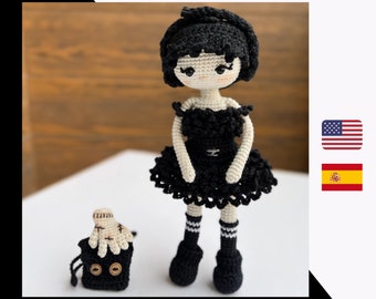 Crochet Doll Pattern / Amigurumi Black Doll Pattern Pdf Tutorials / Amigurumi Doll in Clothes