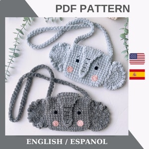 Häkeltasche Muster / weiche Elefant Taschenmuster / Umhängetasche häkeln Muster / Muster für kleine und große Häkeltaschen