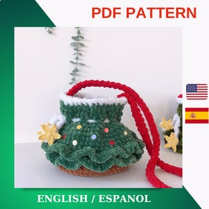 Modèle de sac de sapin de Noël au crochet : tutoriel PDF sur la décoration des Fêtes