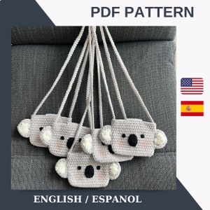 Häkeltasche Muster / Süße Koala Tasche / Häkelanleitung / Amigurumi PDF / Amigurumi Häkelanleitung / Crossbody Geldbörse Pattern