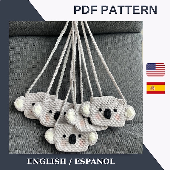 Patron Bolso Crochet Lindo Bolso Koala Patron crochet para ninos Lindo Patron Amigurumi PDF Patron Bolso Bandolera Etsy Espana