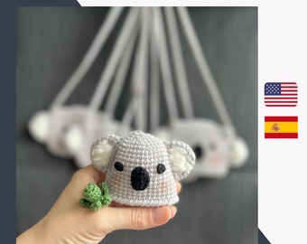 Schema portachiavi koala all'uncinetto: animale amigurumi (download PDF)