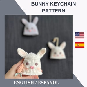 Crochet Keychain Pattern - Amigurumi Keychain Pattern - Easy Crochet Pattern - Bunny Keychain - Cute Crochet Pattern