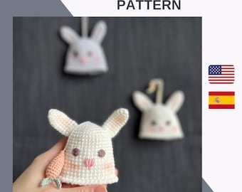 Crochet Bunny Keychain Pattern: Amigurumi Rabbit (PDF Pattern downloadable)