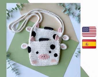 Crochet Bag Pattern / Crossbody Cow Bag Crochet Pattern / Crochet Pattern For Kids / Cute Amigurumi Pattern / Crochet Pattern For Beginners