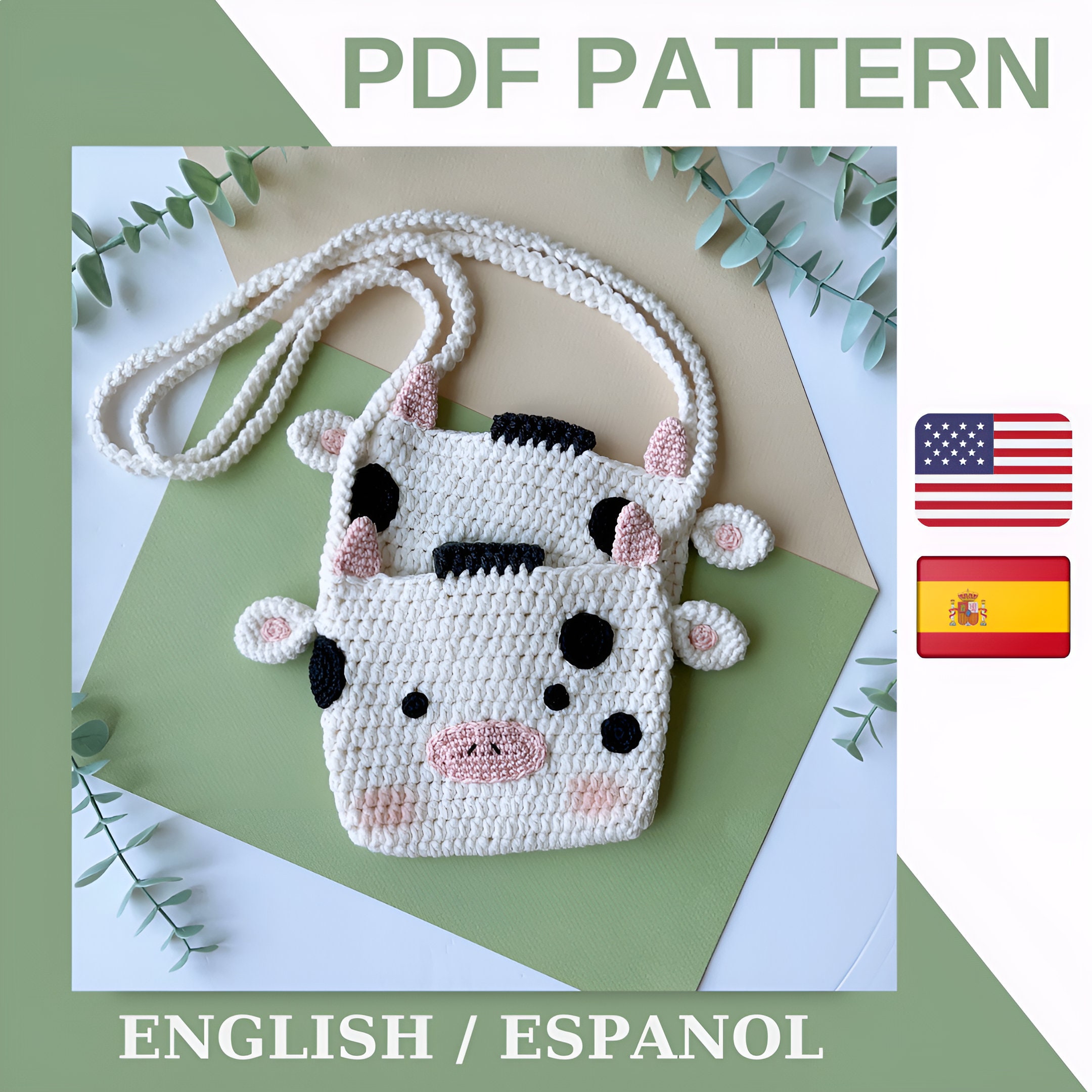 Crochet cow purse México - Main Image