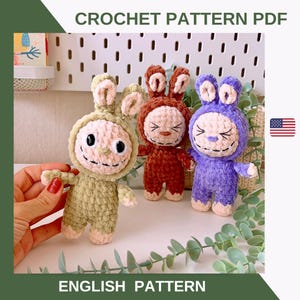 Labubu Bunny Crochet Pattern – Funny Monster Plush PDF – Cute Amigurumi DIY Tutorial – Easy Digital Download - Labubu Amigurumi Pattern
