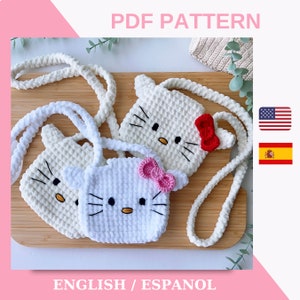 Crochet Bag Pattern / Soft Cat Bag Pattern / Crochet Pattern For Kids / Cute Amigurumi Pattern PDF / Cute Cat Pattern PDF Tutorial