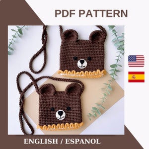 Häkeltasche Muster / Umhängetasche Bär Häkelanleitung / Häkelanleitung für Kinder / Amigurumi Häkelanleitung / Häkelanleitung für Anfänger