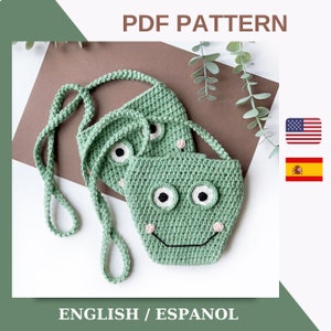 Crochet Bag Pattern / Frog Bag Pattern / Crochet Pattern for Kids / Crossbody Purse Pattern / Cute Amigurumi Pattern PDF