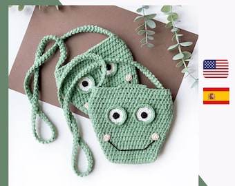 Padrão de bolsa de crochê em formato de sapo: bolsa transversal infantil (padrão em PDF)