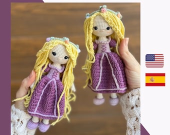 Crochet Princess Doll Pattern: Amigurumi Golden Hair (PDF Pattern)